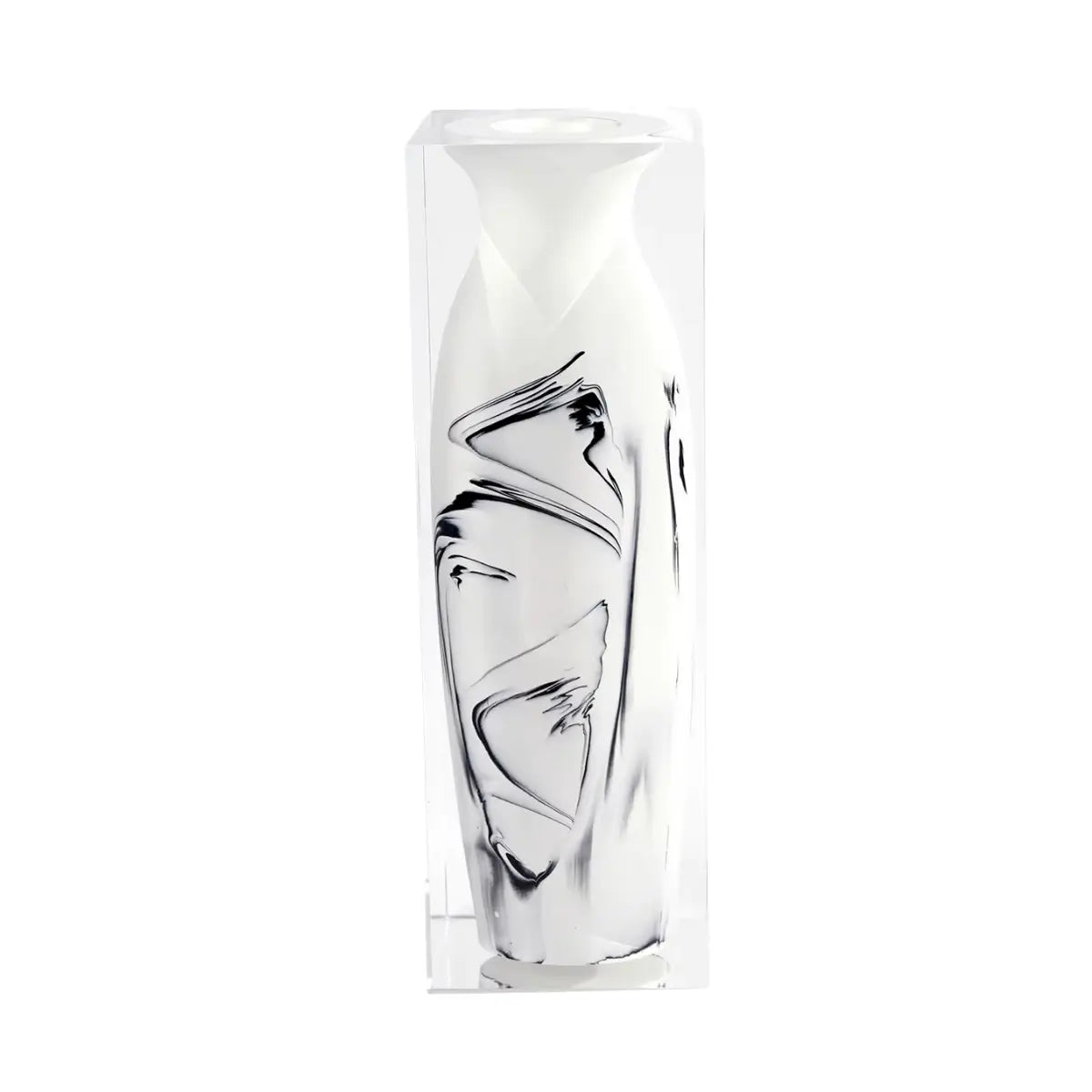 Taibai Acrylic Art Vase – White Mottle