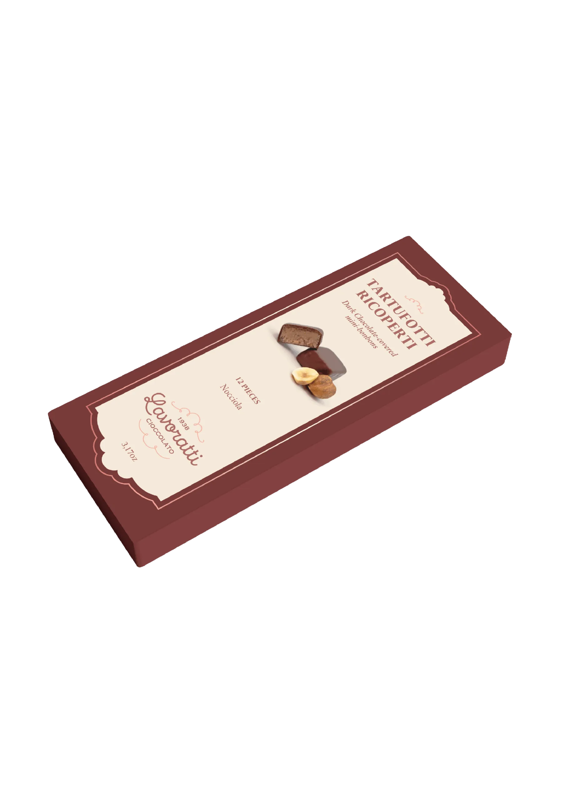 DARK CHOCOLATE-COVERED TRUFFLES HAZELNUT 90g