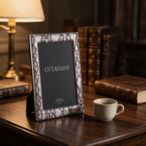 Miro Silver Photo Frame — Dark Grey Python · 9×13 cm