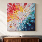 Chromatic Bloom — Painting on Canvas · 80×80 cm
