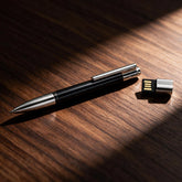 Ballpoint Pen with 16 GB USB — Black and Chrome