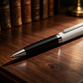 Rhodium-Plated Pen with Crystal