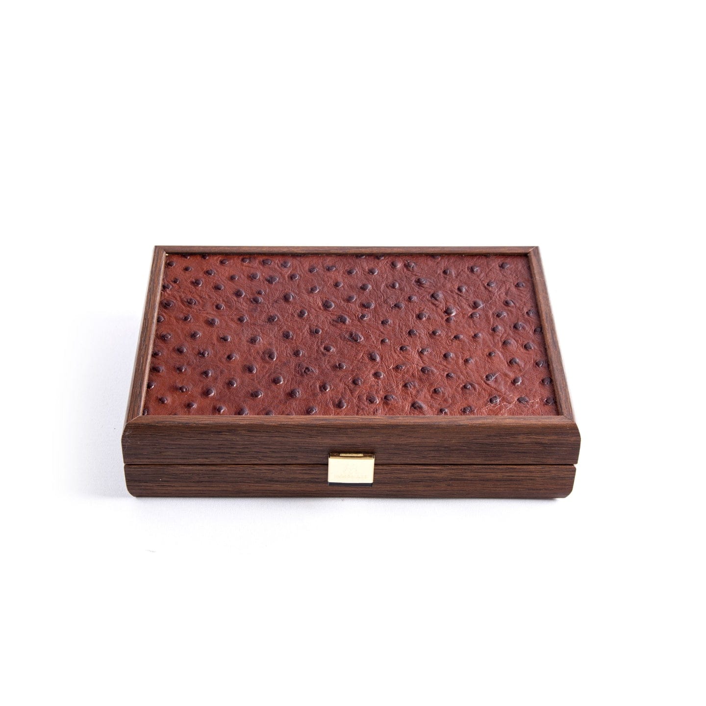 PLASTIC COATED PLAYING CARDS in Brown Leather Ostrich tote wooden case - LAZADO