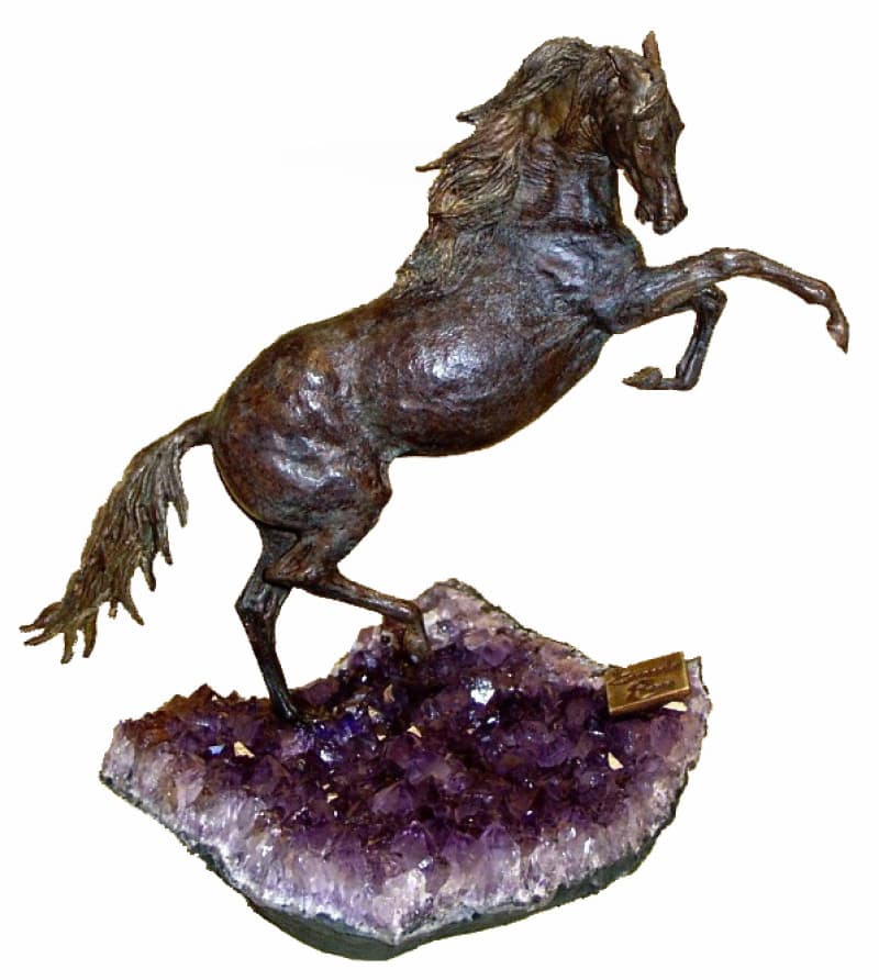 Rampant horse - Horse sculptures with precious stones by Ebano - Alternate Angle