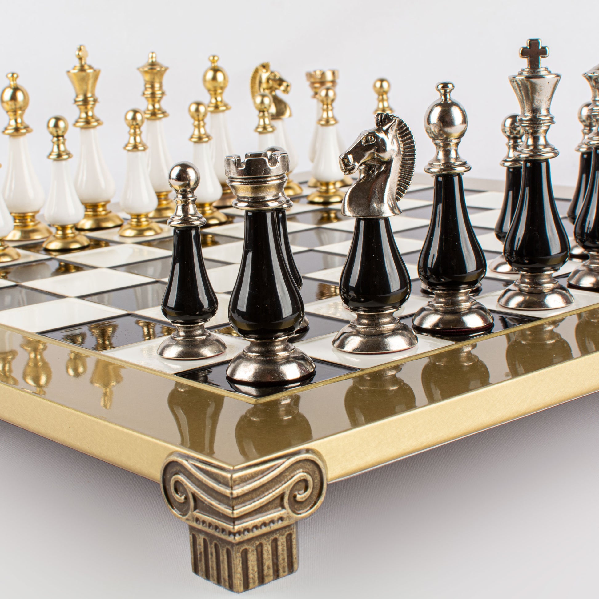 Luxury Black & Gold Metal Chess Set