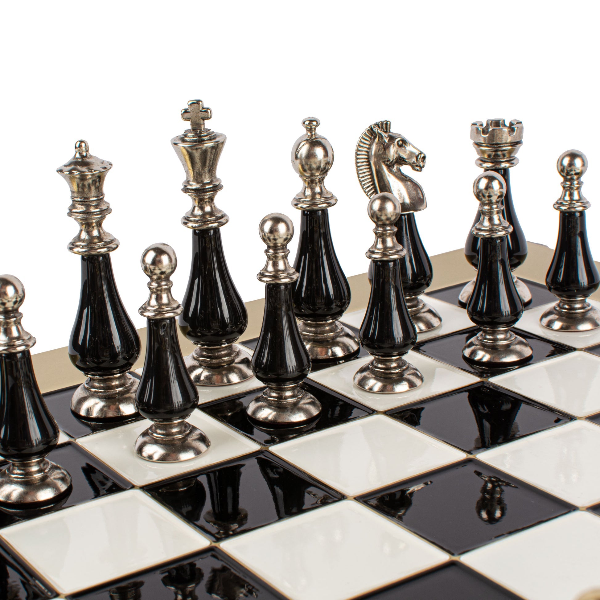 Luxury Black & Gold Metal Chess Set