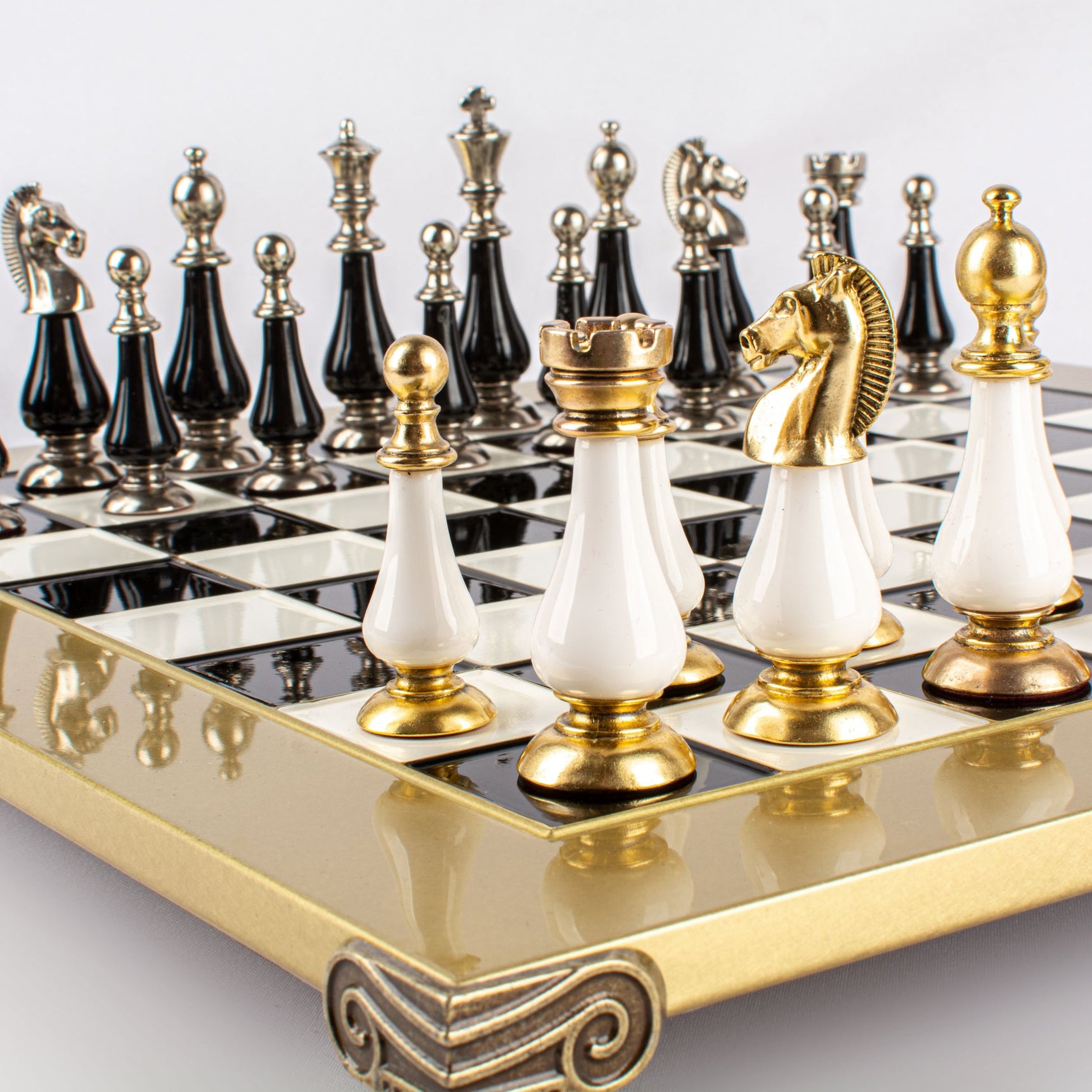 Luxury Black & Gold Metal Chess Set