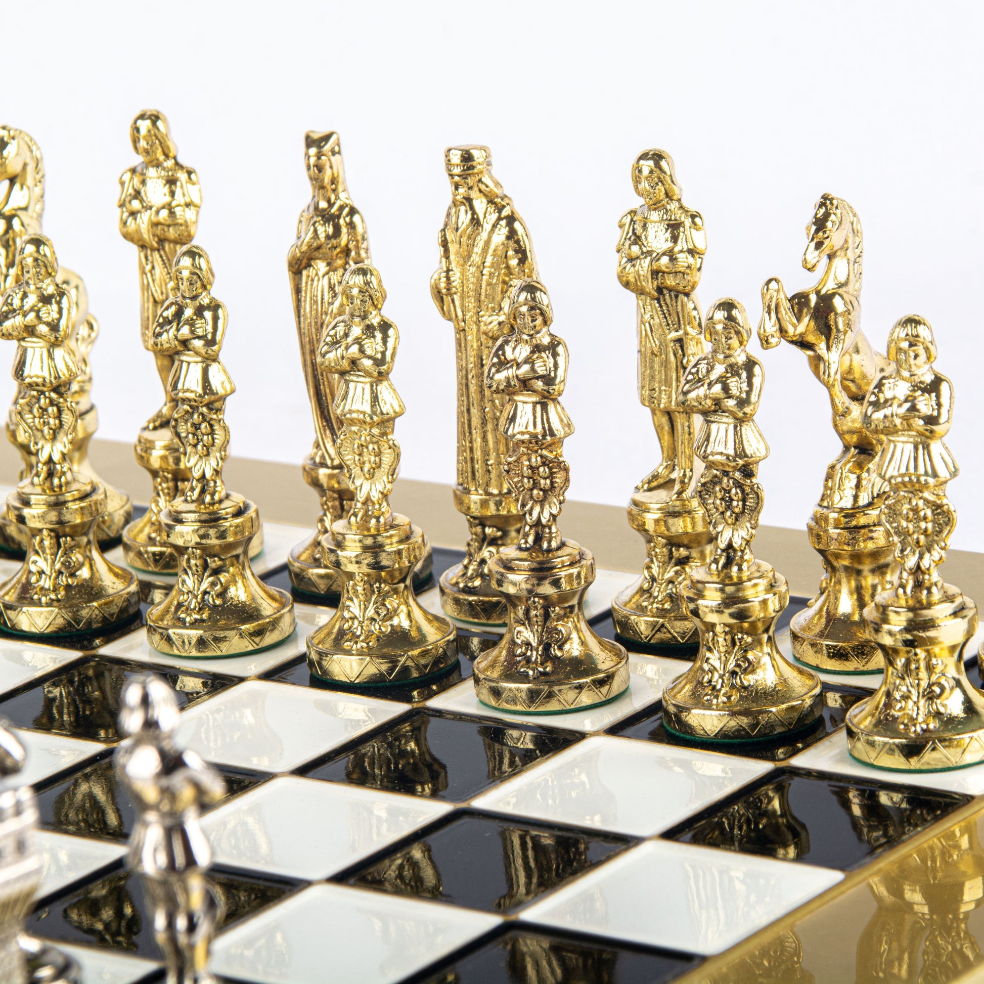 Luxury Black & Gold Metal Chess Set