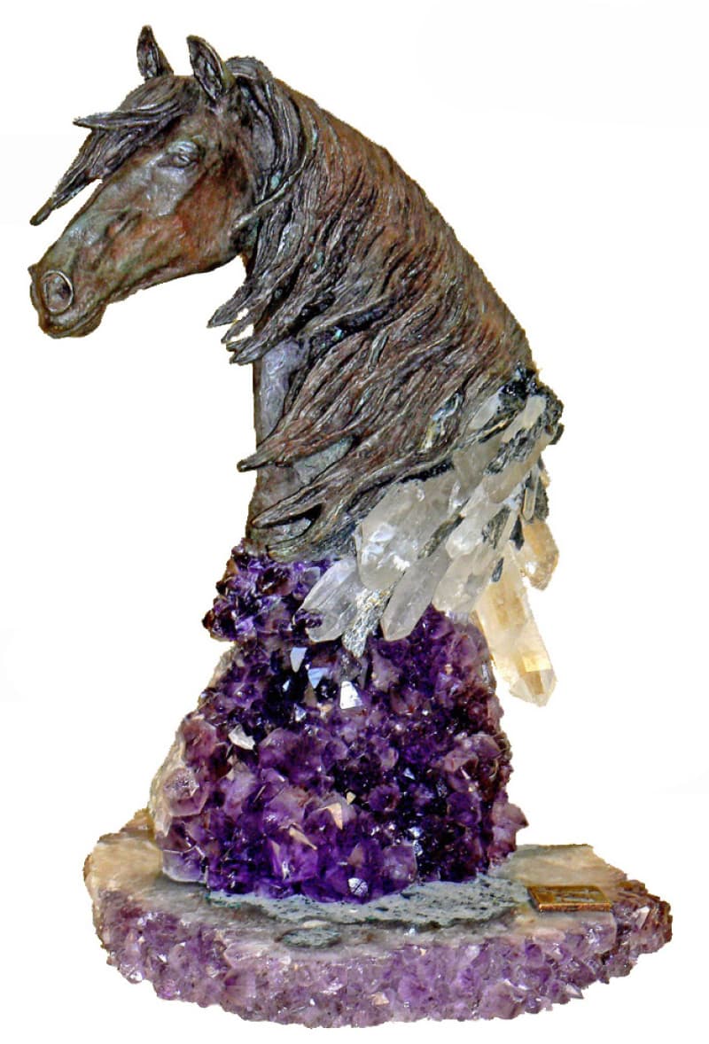 Storm - Horse sculptures with precious stones by Ebano - Alternate Angle