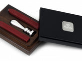 Personalised wax seal stamp with two sealing wax sticks with Pineider wood case