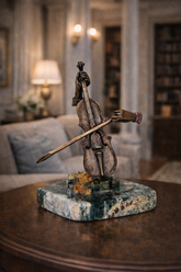 Violin Sculpture — Bronze on Green Jasper · 17 cm by Ebano - Main View