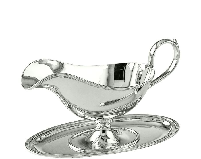 Inglese - Oval gravy boat w/plate 22 cm - h 15 cm