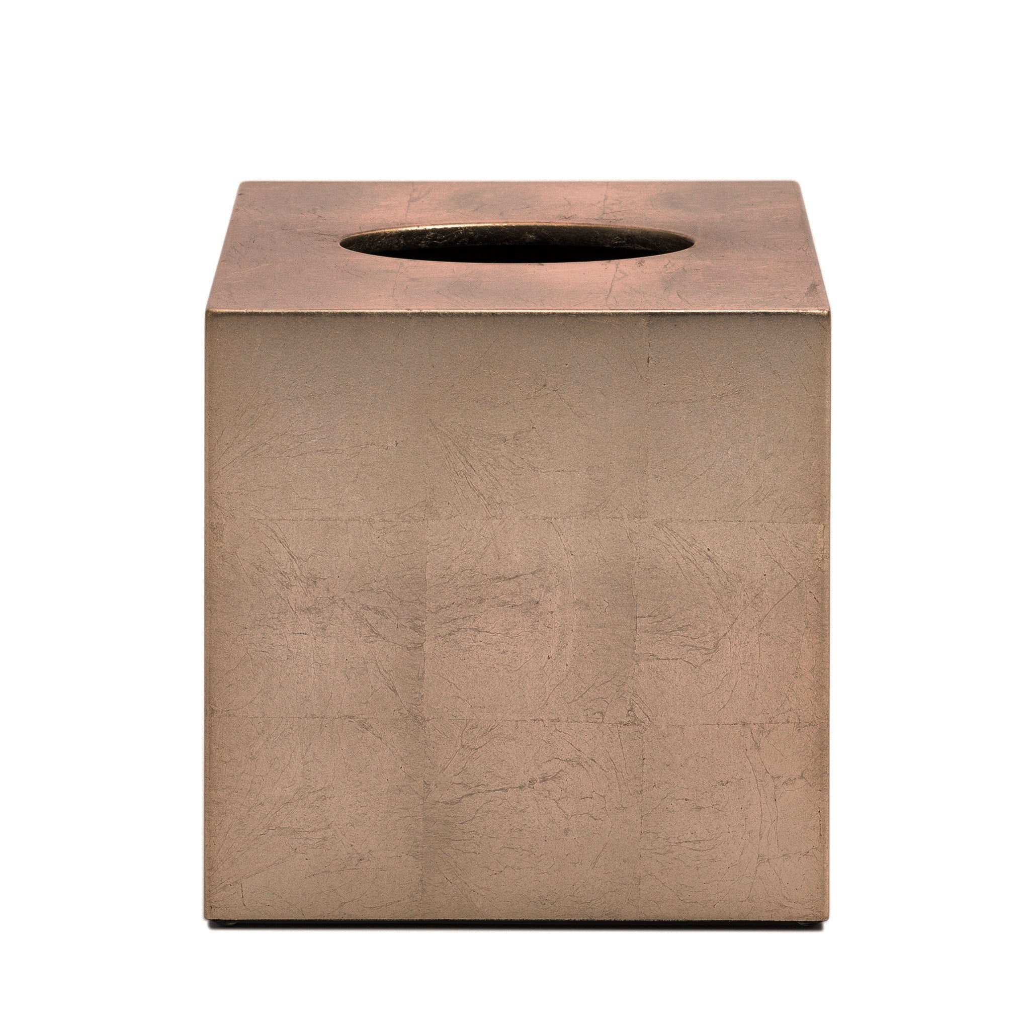 Kensington Luxury Square Tissue Box – Taupe Silver Leaf