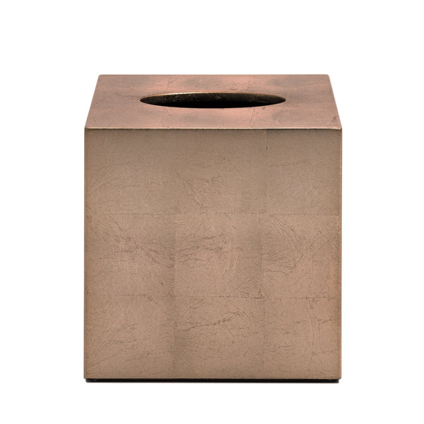 Kensington Luxury Square Tissue Box – Taupe Silver Leaf
