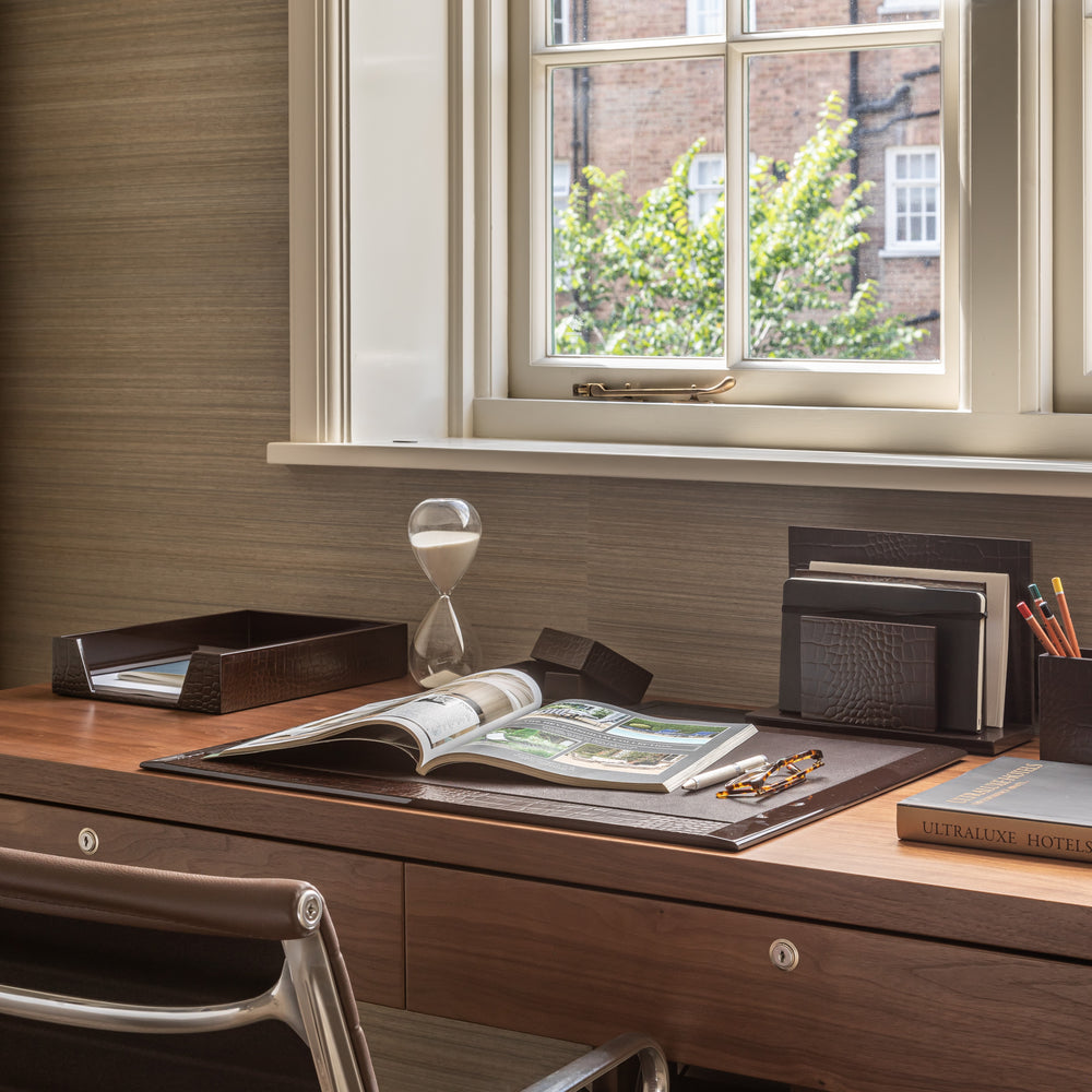 وسادة مكتب فاخرة "تشيلسي" – جلد تمساح عتيق