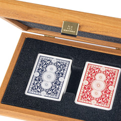 PLASTIC COATED PLAYING CARDS in wooden case with Lupo burl - LAZADO