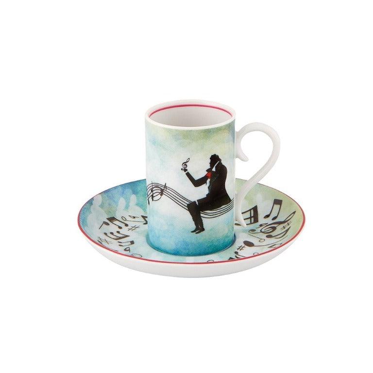 Set 4 Coffee Cups & Saucers - Fur Beethoven - LAZADO