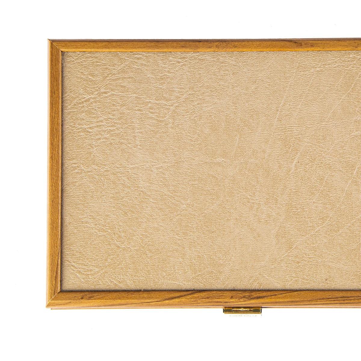 WALNUT WOODEN BOX with Brown Leatherette top - LAZADO