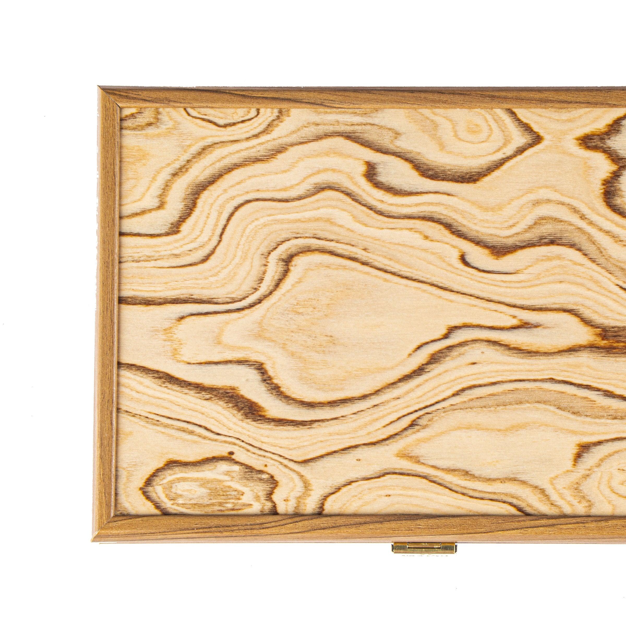 WALNUT WOODEN BOX with natural Italian Olive burl top - LAZADO