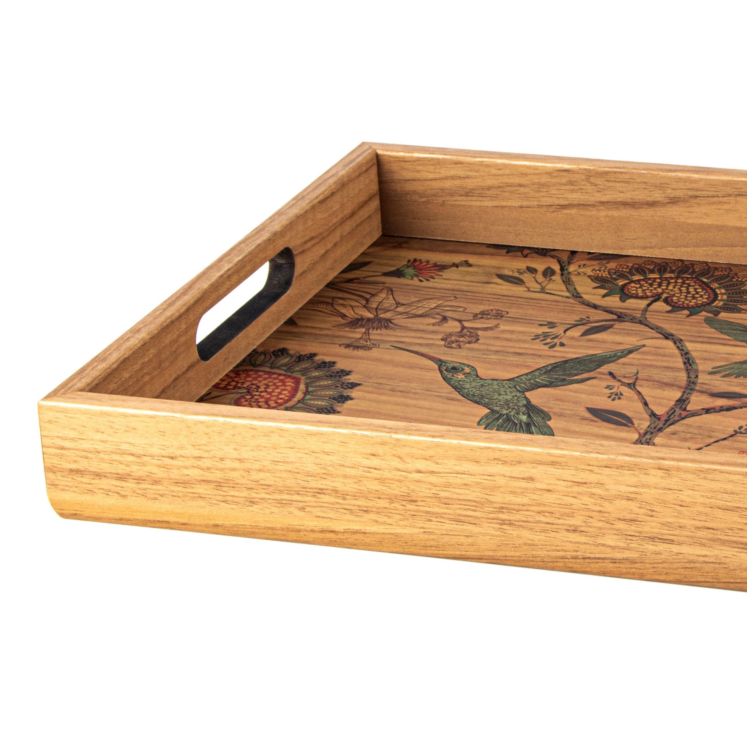 WOODEN TRAY with printed design - BIRDS - LAZADO