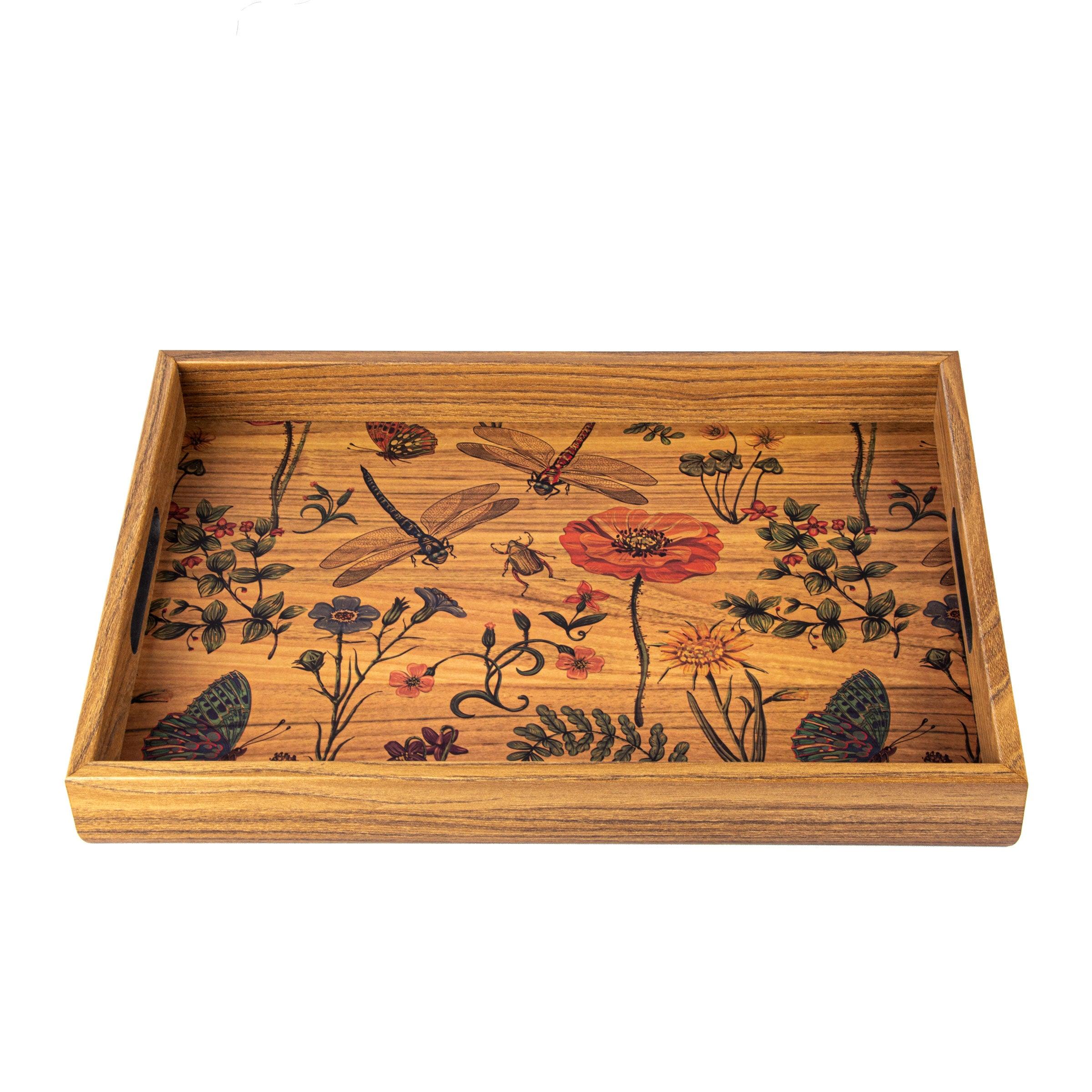 WOODEN TRAY with printed design - SPRING NATURE - LAZADO