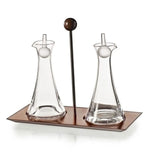 Village Oil & Vinegar Set with Wood Base – Elegant Crystal Tableware by Vista Alegre - Alternate Angle