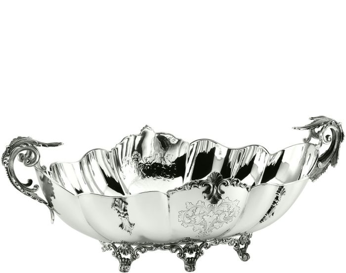 Barocco - Engraved oval bowl 51x27 cm