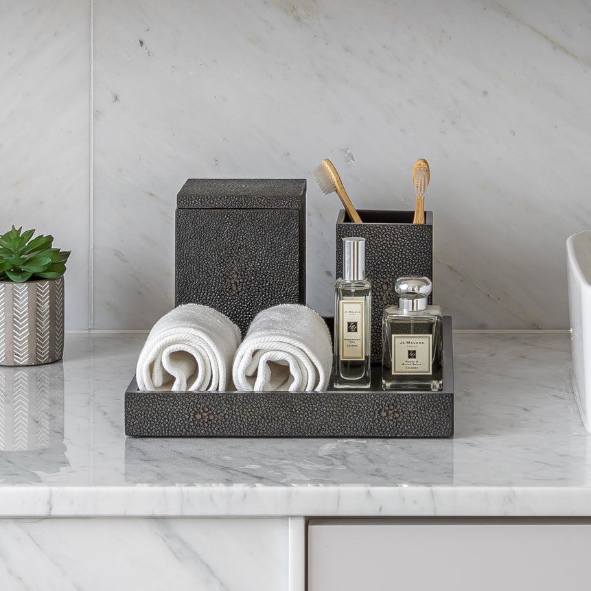 صينية متوسطة فاخرة "تشيلسي" – جلد ساجرين شوكولاتة