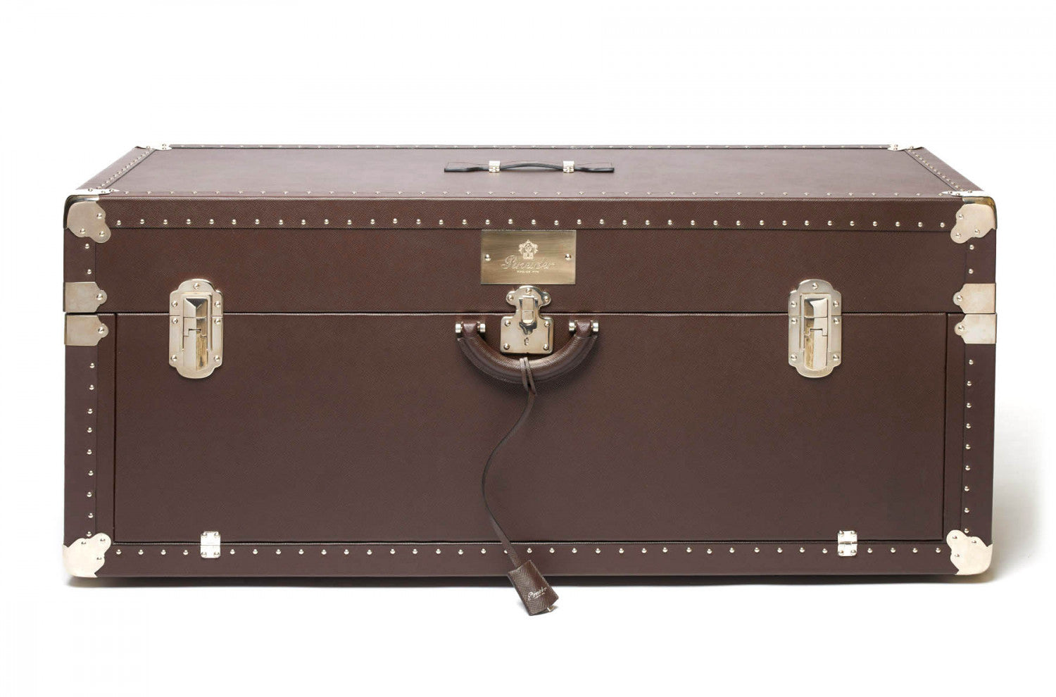 Pineider Wrapped Trunk – Black Calfskin – Main View