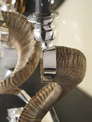 Pair of Natural Horn Candlesticks with Silver-Plated Base by Petri Firenze - Alternate Angle