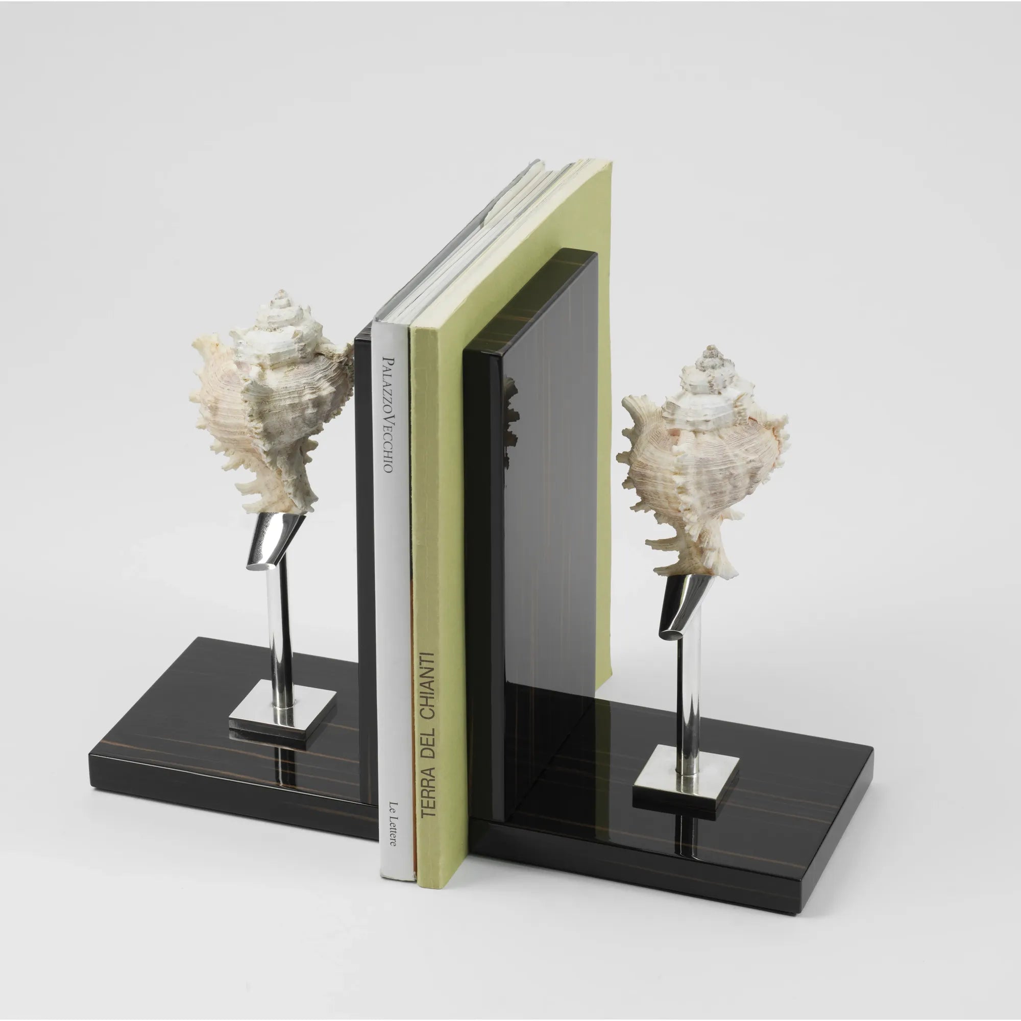Ebony and Natural Shell Bookends by Petri Firenze - Main View