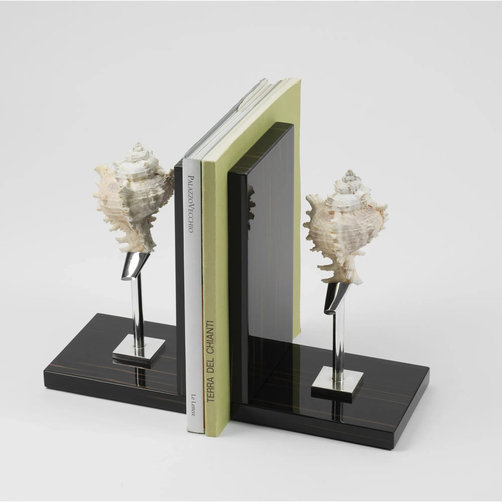 Ebony and Natural Shell Bookends