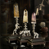 Silver Horse Sculpture with Rock Crystal on Ebony Base by Petri Firenze - Alternate Angle