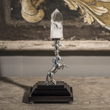 Silver Horse Sculpture with Rock Crystal on Ebony Base by Petri Firenze - Main View