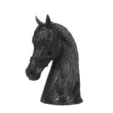 Black Crystal Horse Head Sculpture by LAZADO-ART - Detail View