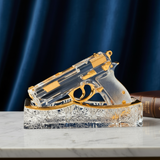 Signature Engraved 22k Gold crystal sculpture — Bohemia Royal Crystal