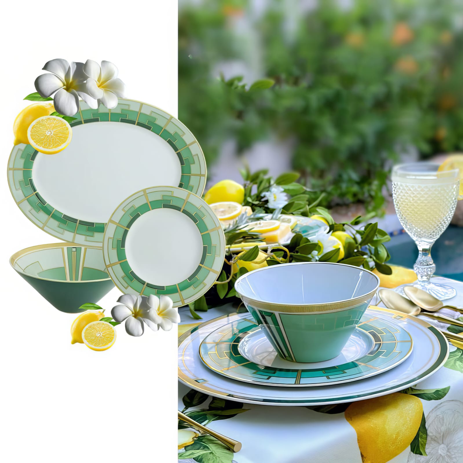 طقم عشاء إيميرالد مكون من 16 قطعة 