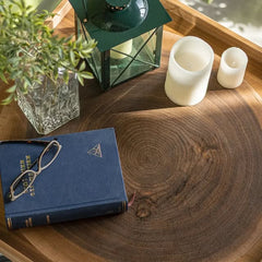 WOODEN TRAY with natural Walnut trunk by Manopoulos - Detail View