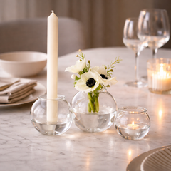 TRESFERE Candle holder / vase, blown glass cm 22×12