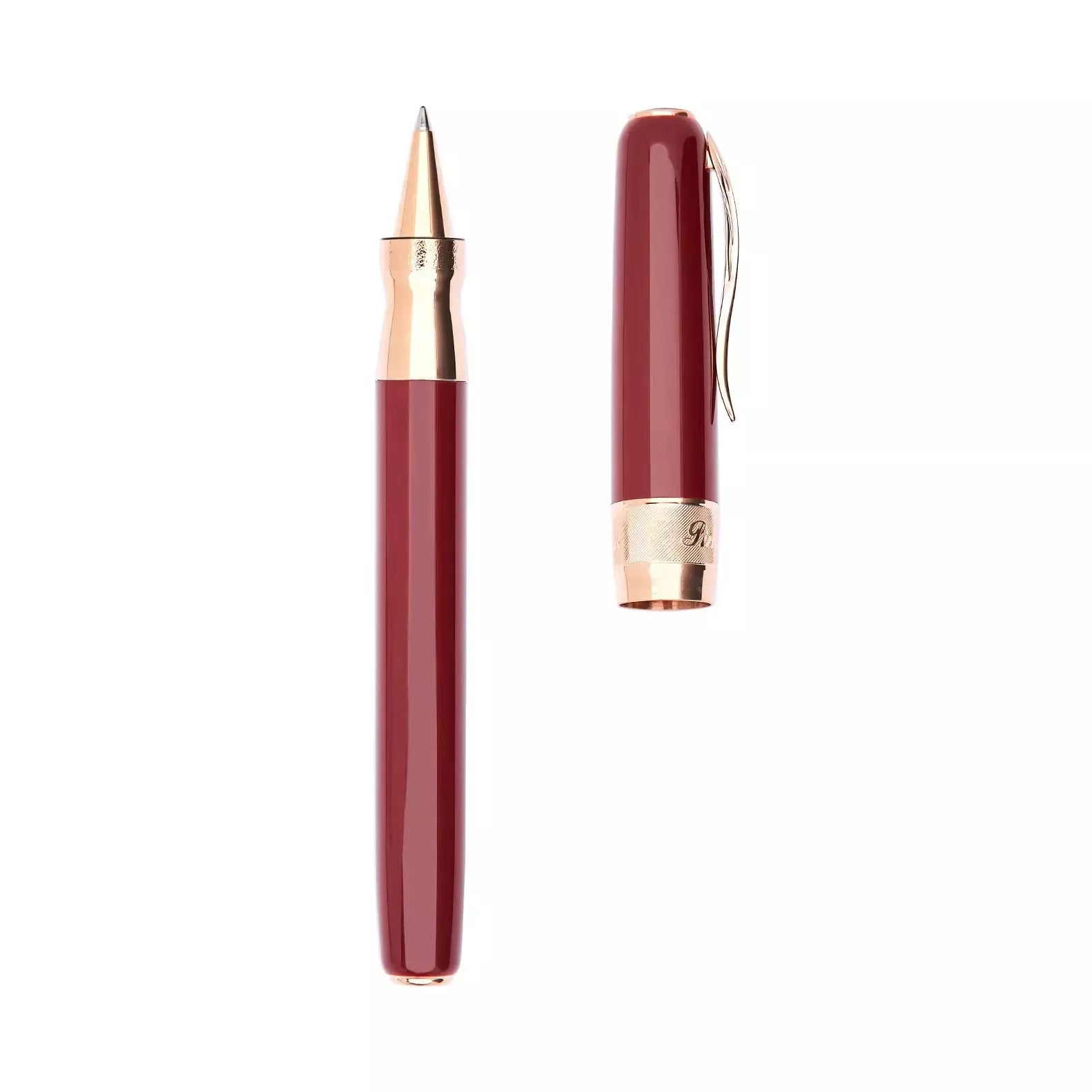 Classic Rose Gold Rollerball Pen – Bordeaux