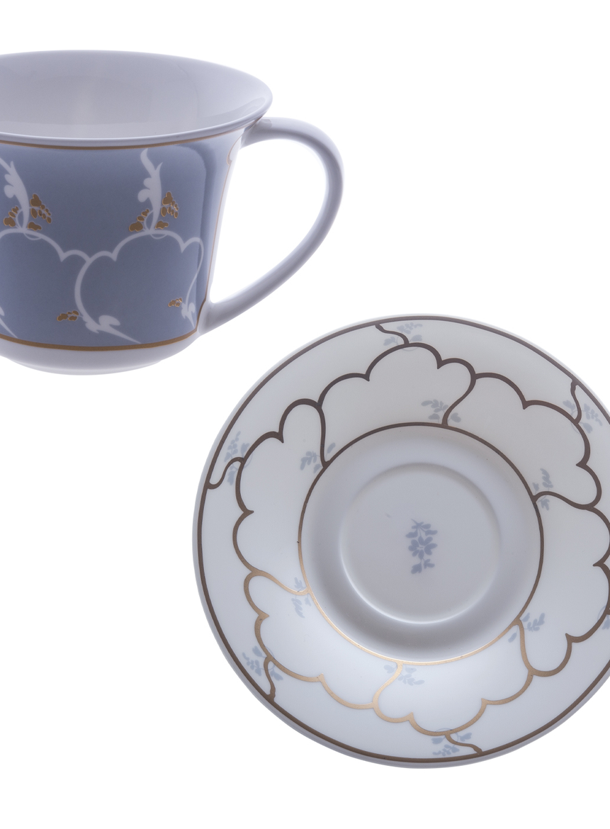 Feston e Cadena Azzurro - طقم 6 أكواب شاي / كابتشينو مزخرفة بالكامل مع الصحون