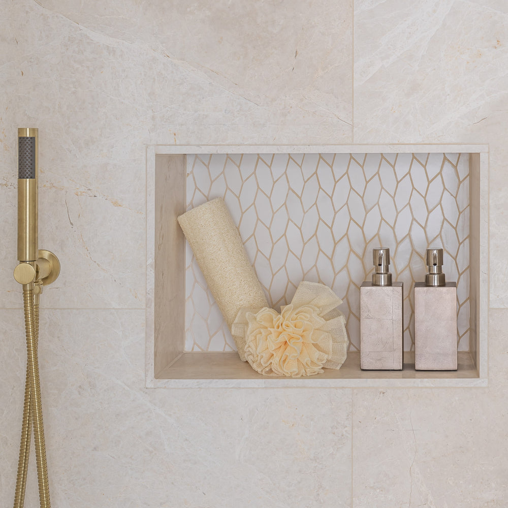 Kensington Luxury Soap & Lotion Dispenser – Champagne Silver Leaf