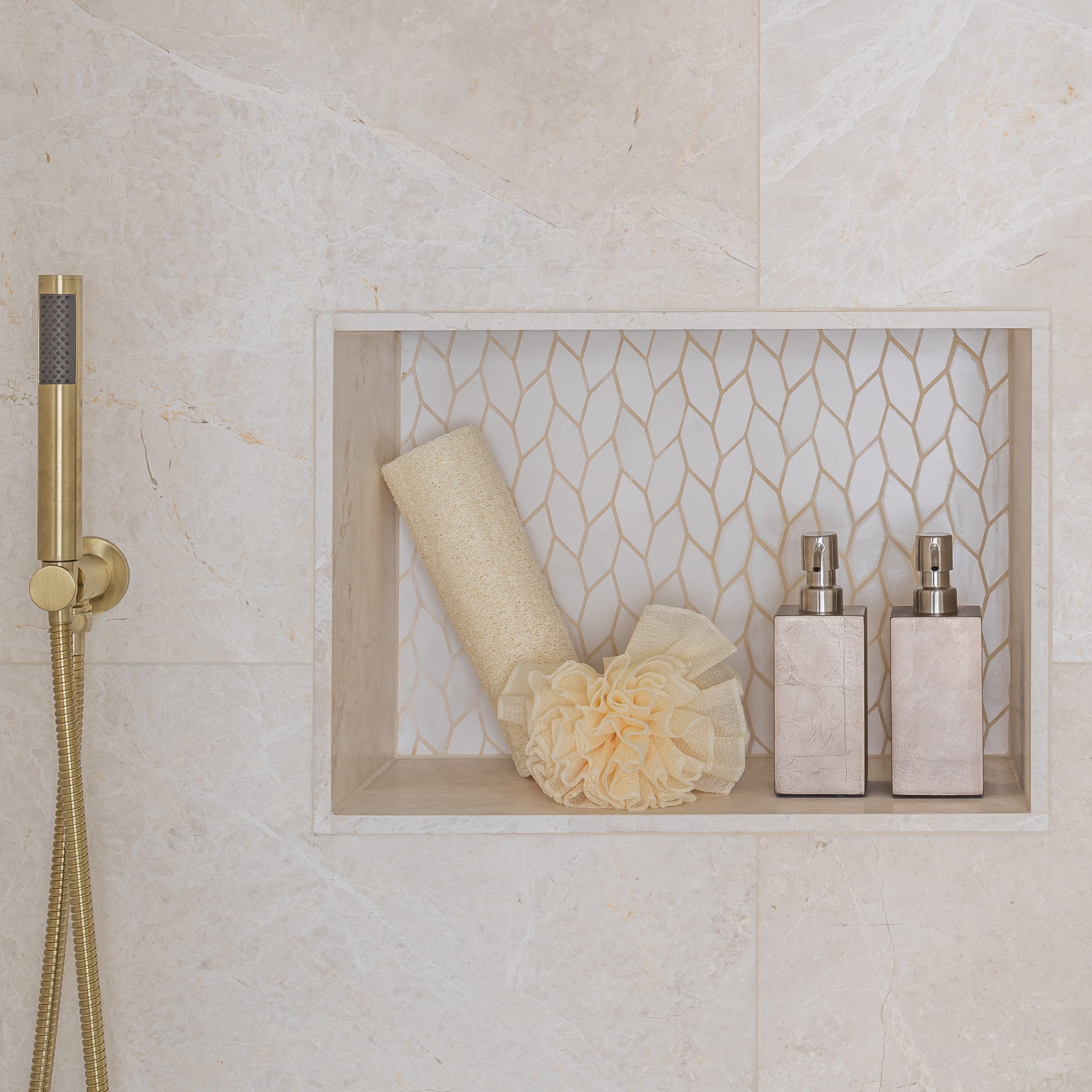 Kensington Luxury Soap & Lotion Dispenser – Champagne Silver Leaf