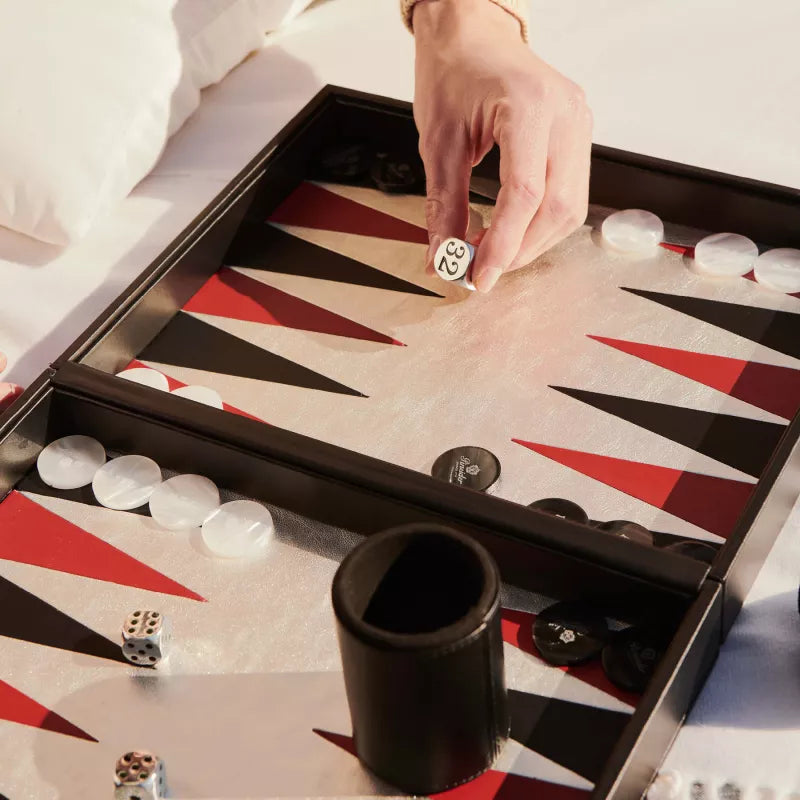 Backgammon Set — Italian Leather Case