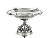 Argenti d'arte - round chiselled stand bowl w/dolphins by Schiavon - Alternate Angle