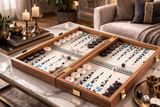 Handcrafted Anatolia Backgammon Set - Contemporary Design by Manopoulos - Alternate Angle