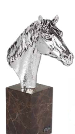 Silver Raised Horse Bust by Anglada Esculturas - Alternate Angle