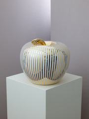 Eva Luxury texture WHITE gold strips large