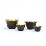 Hasu Luxury Table Bowl – Bronze & Gold Leaf by Posh - Alternate Angle