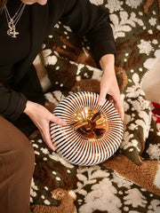 Eva Luxury texture WHITE gold strips large